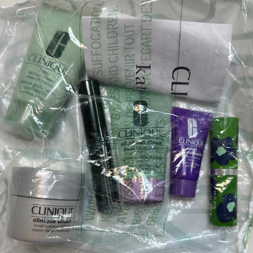 Clinique Skincare and Makeup Collection with Kate Spade plum pop lipstick